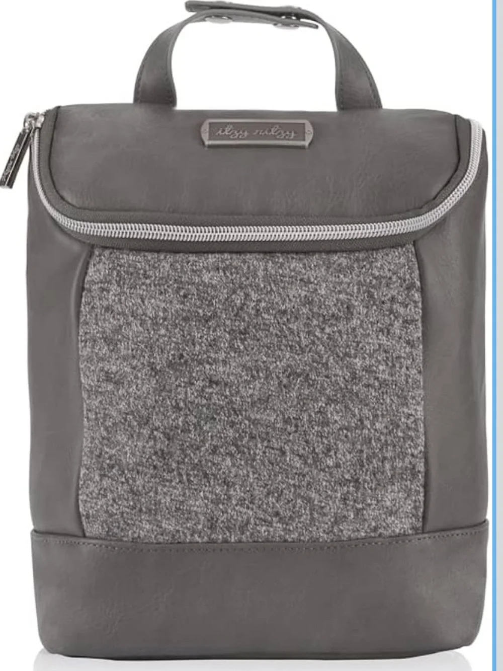 Itzy Ritzy Insulated Bottle Bag Grayson Textured Front Panel